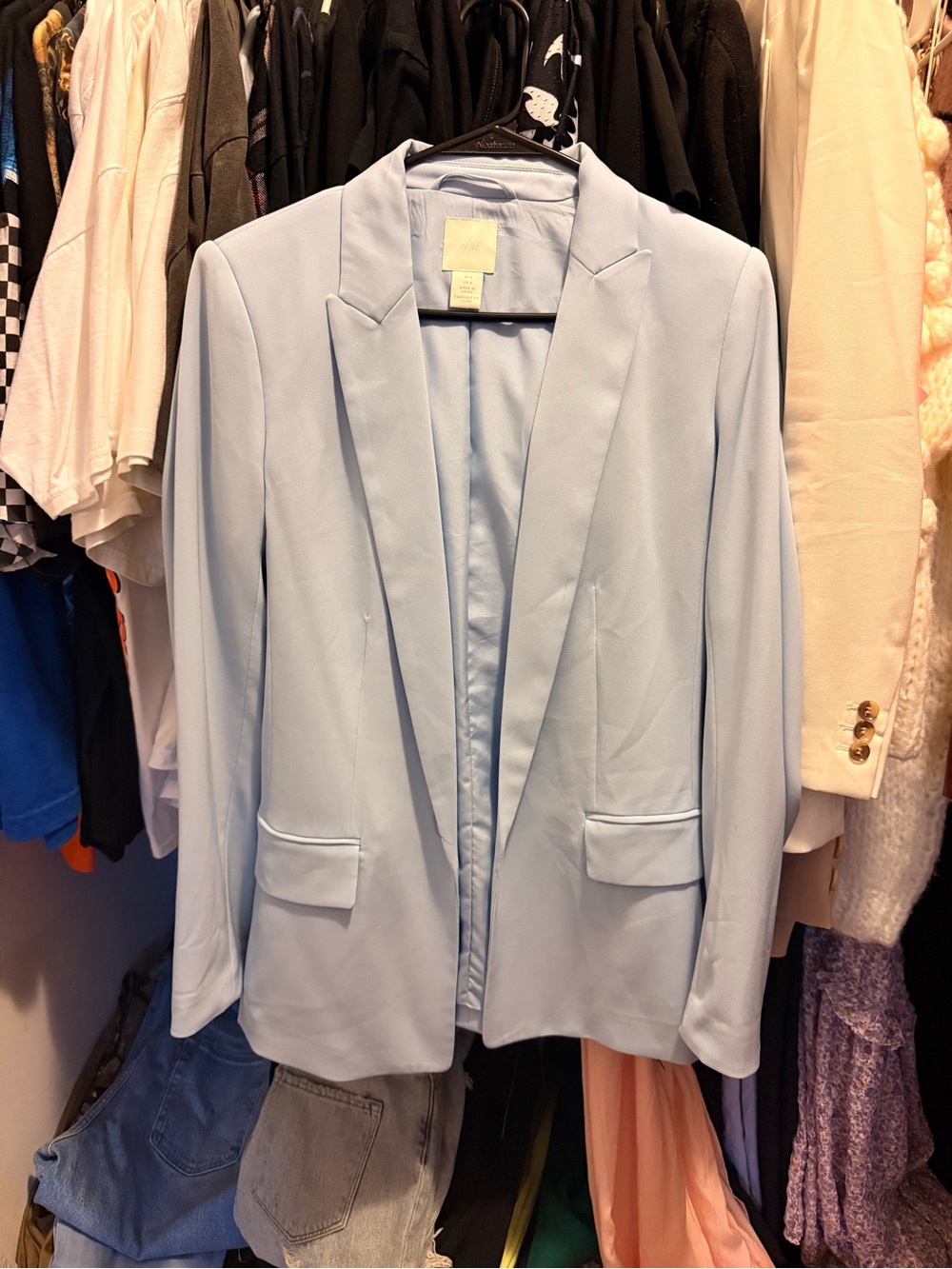 H&M Pale Blue Women's Tailored Blazer